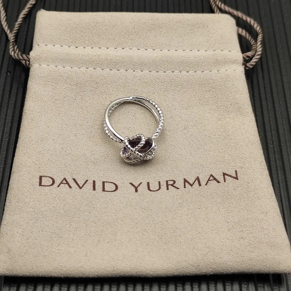 David Yurman hexagonal purple diamond ring